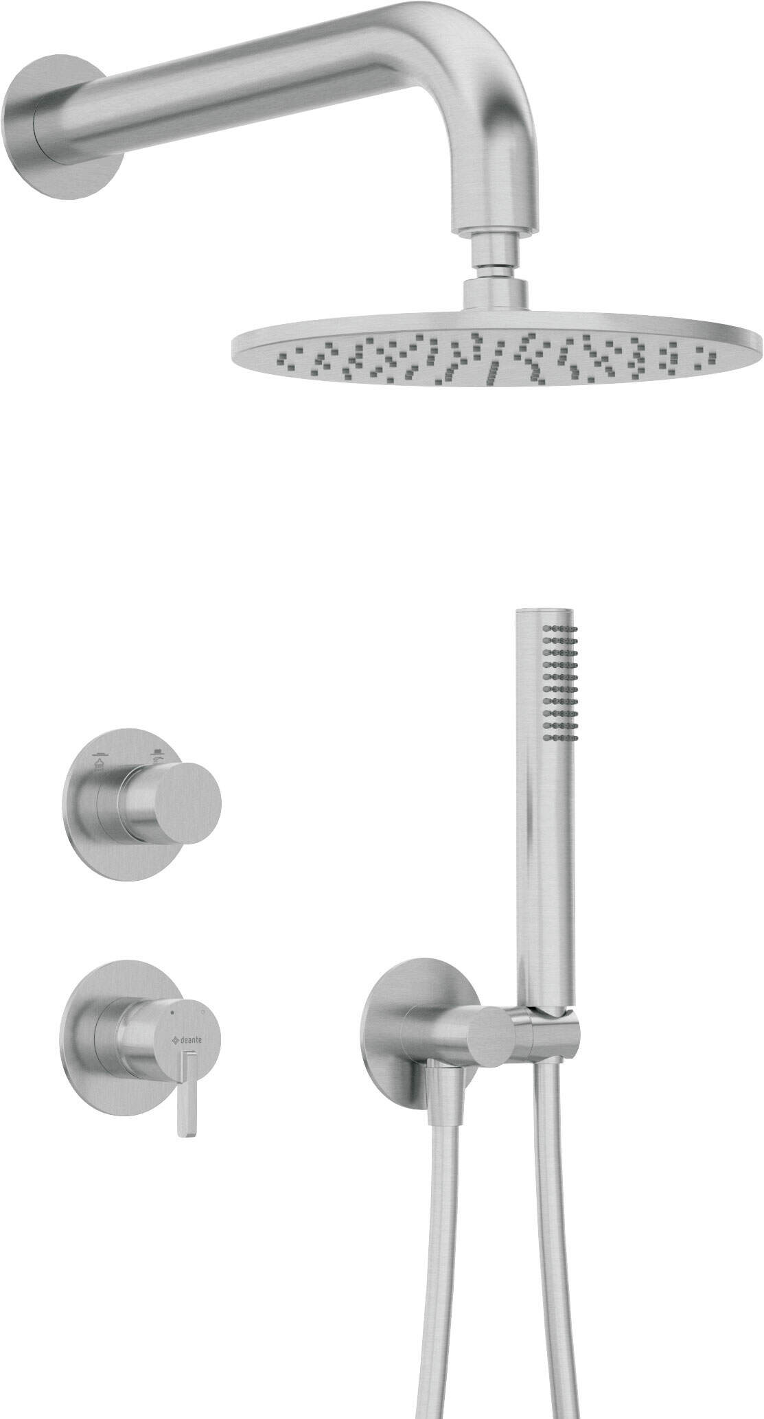 SILIA Concealed shower set, with a shower head brushed steel NQS_F9YK Deante